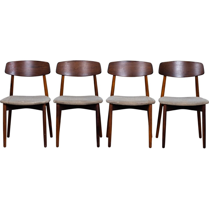 Conjunto de 4 cadeiras de pau-rosa vintage de Harry Østergaard para Randers Møbelfabrik, 1960