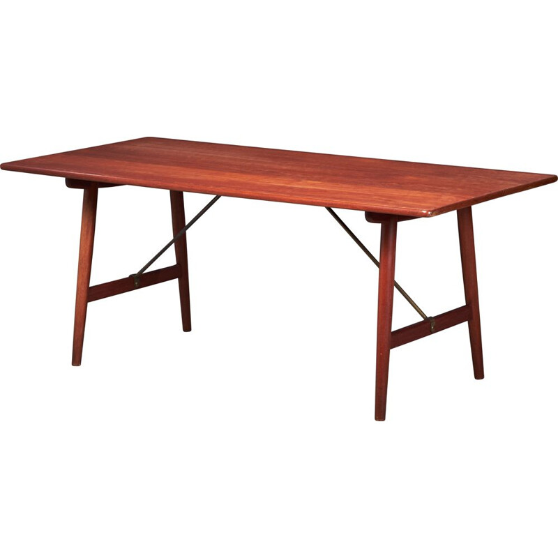 Mesa de centro vintage de teca y roble de Erhard Rasmussen, 1960