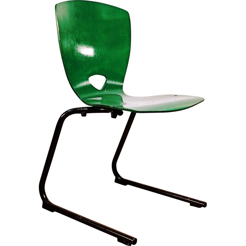 chaise de cantine vintage - verte