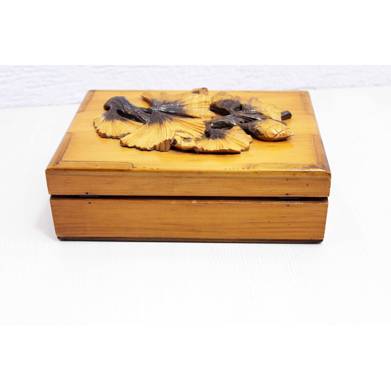 Vintage carved wood box