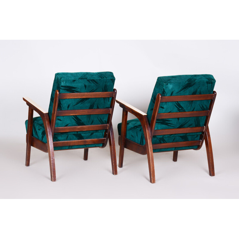 Paire de fauteuils vintage en hêtre par Jan Vanek, 1940