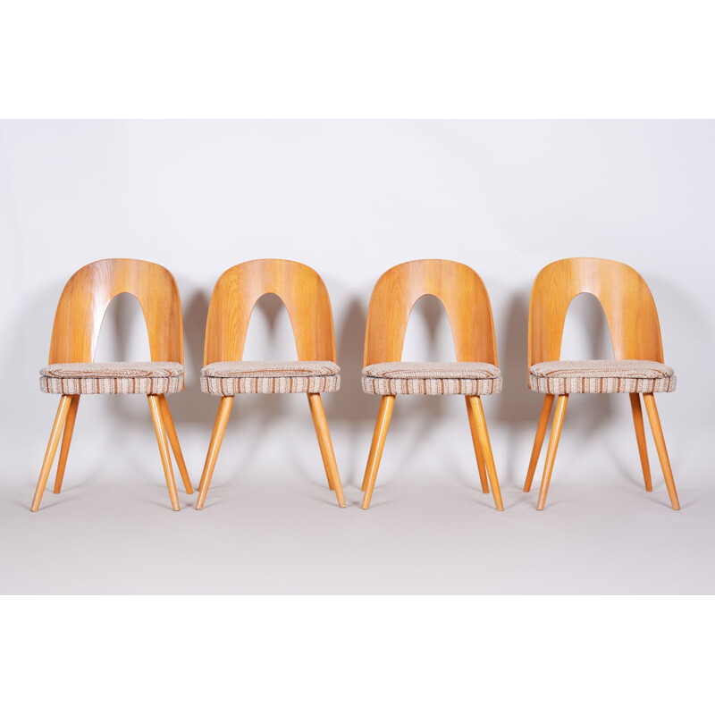 Set of 4 vintage ashwood dining chairs by Antonín Šuman, 1950s