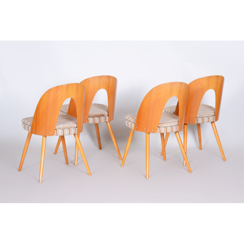 Set of 4 vintage ashwood dining chairs by Antonín Šuman, 1950s