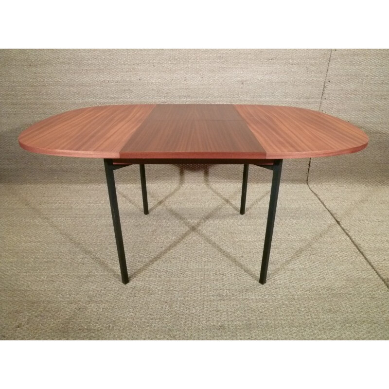 Dining table in metal and mahogany - 1950s