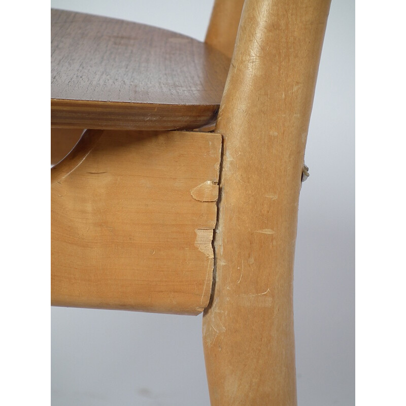 Suite de 4 "SB13" Pastoe chaises en bouleau et bois contreplaqué, Cees BRAAKMAN - 1950