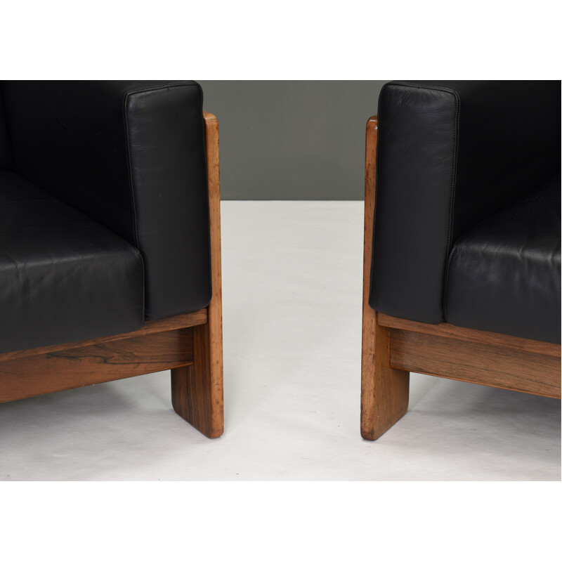 Pair of vintage Bastiano armchairs by Tobia Scarpa for Gavina, Italy 1975