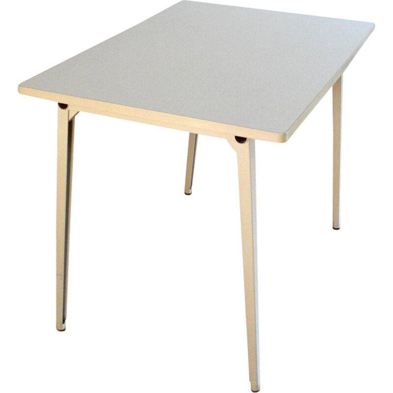 Industrial Ahrend de Cirkel table in grey formica and metal, Friso KRAMER - 1950s