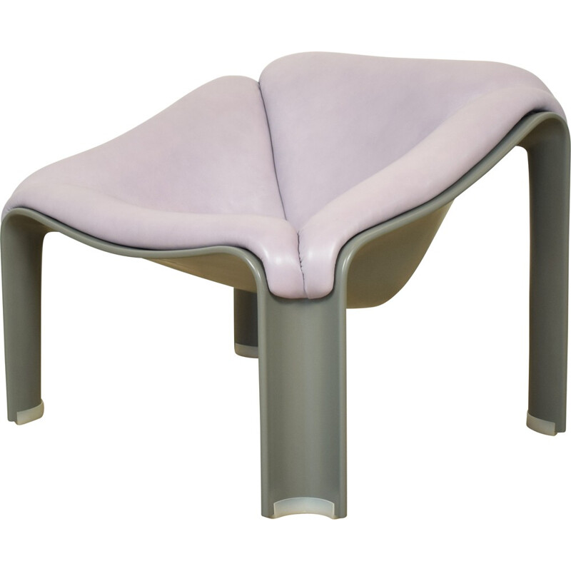 Artifort model "300" lounge chair in purple / grey leather, Pierre PAULIN - 1960s