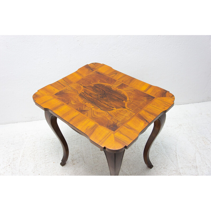 Vintage Neo-baroque walnut inlaid table, Austria