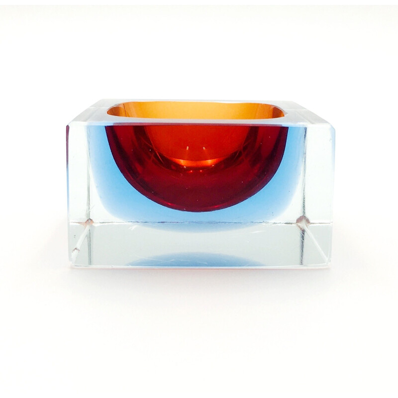 Vintage Sommerso Murano glass catch-all by Flavio Poli for Seguso, Italy 1970s