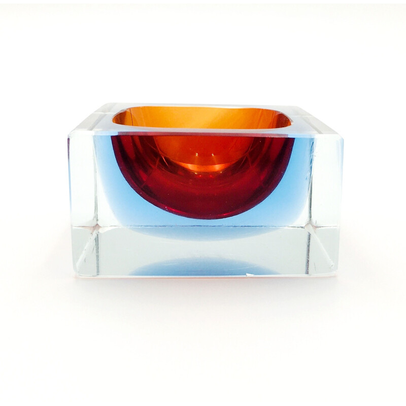 Vintage Sommerso Murano glass catch-all by Flavio Poli for Seguso, Italy 1970s