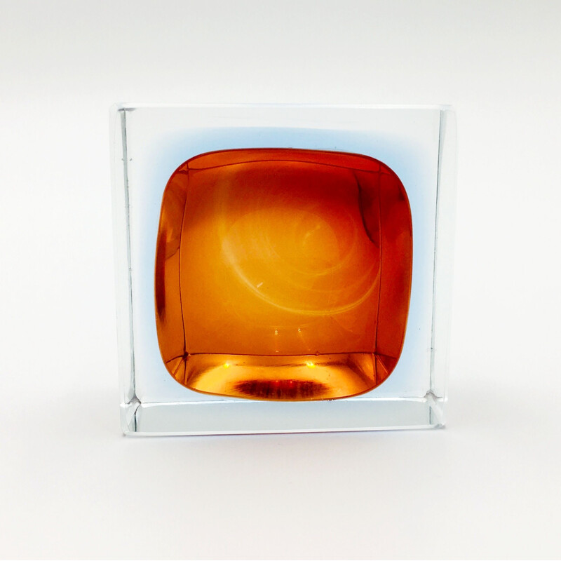 Vintage Sommerso Murano glass catch-all by Flavio Poli for Seguso, Italy 1970s