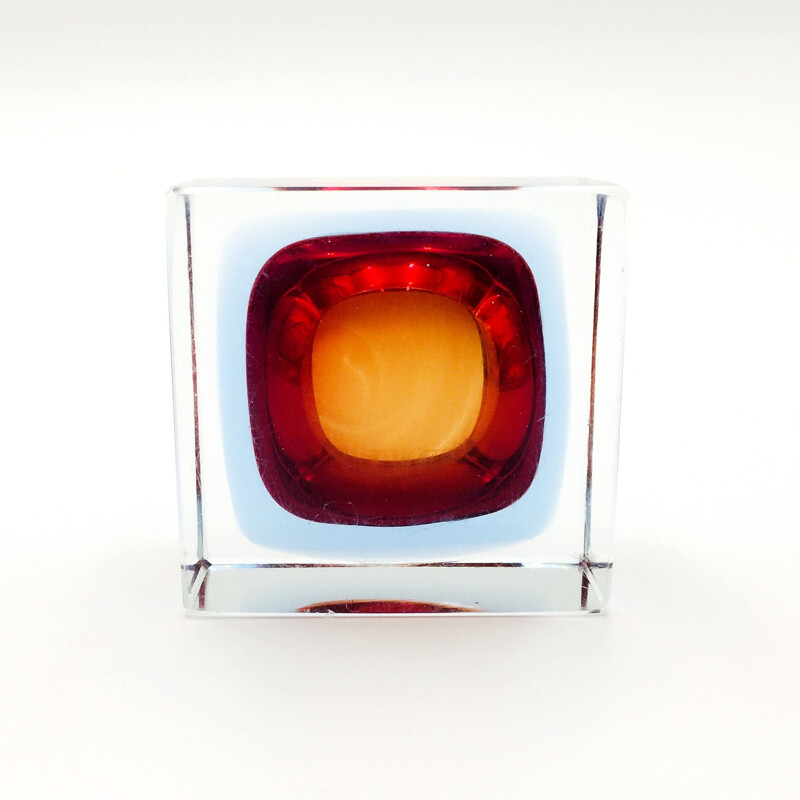 Vintage Sommerso Murano glass catch-all by Flavio Poli for Seguso, Italy 1970s