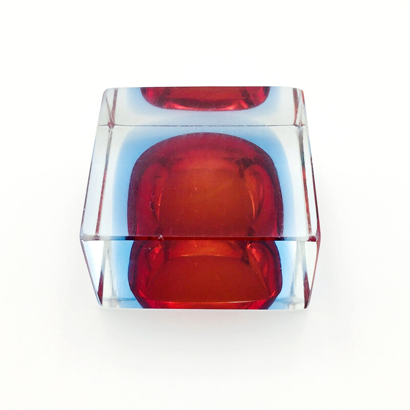 Vintage Sommerso Murano glass catch-all by Flavio Poli for Seguso, Italy 1970s