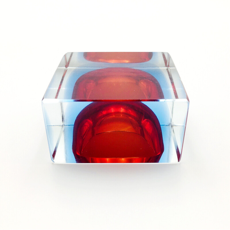 Vintage Sommerso Murano glass catch-all by Flavio Poli for Seguso, Italy 1970s