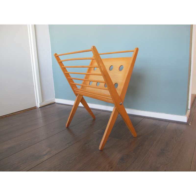 Pastoe magazine rack in birch, Cees BRAAKMAN - 1950s