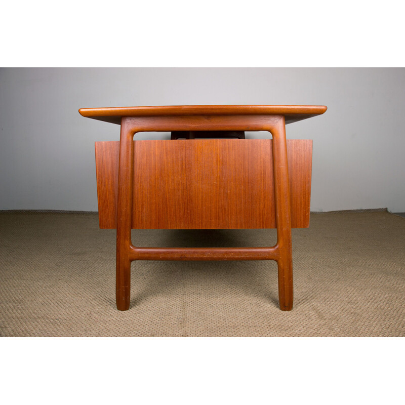 Vintage Danish double-sided executive desk model 75 by Gunni Omann for Omann's June Mobelfabrik, 1960