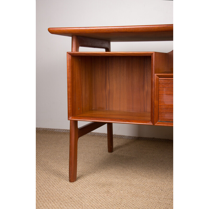 Vintage Danish double-sided executive desk model 75 by Gunni Omann for Omann's June Mobelfabrik, 1960