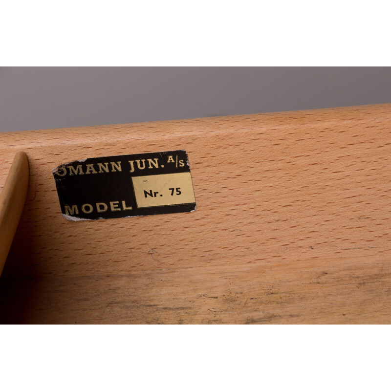 Vintage Danish double-sided executive desk model 75 by Gunni Omann for Omann's June Mobelfabrik, 1960