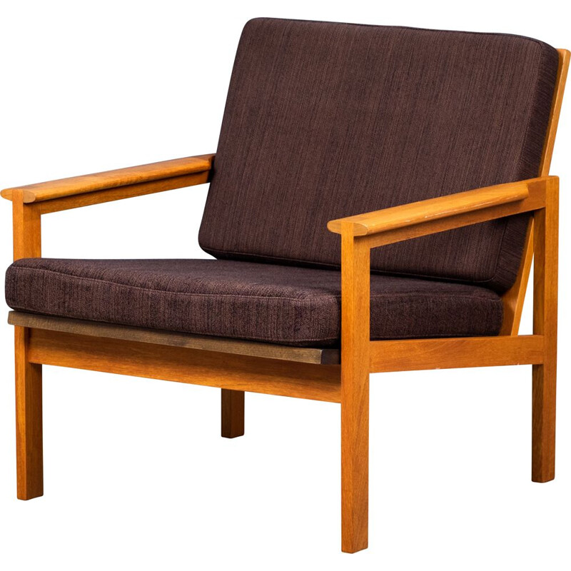 Vintage Capella teakhouten fauteuil van Illum Wikkelsø voor Niels Eilersen, Denemarken 1960