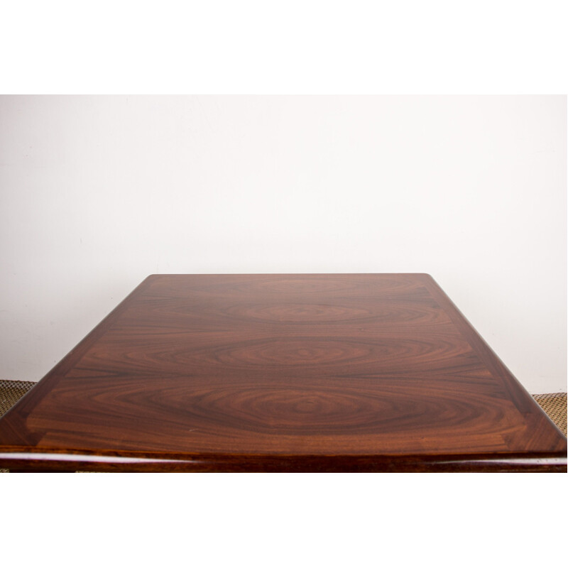 Vintage square coffee table in rosewood for Dyrlund, Denmark 1970
