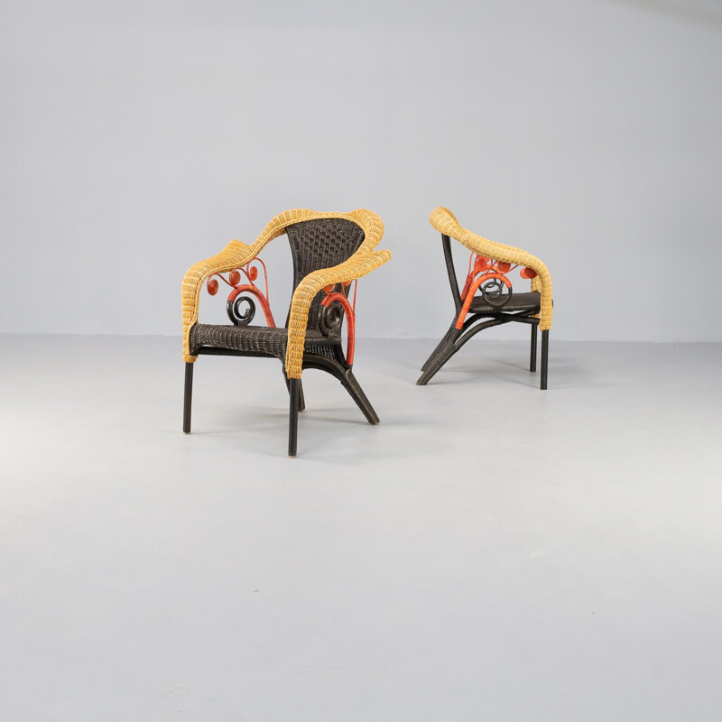 Pair of vintage "prorok" armchairs by Borek Sipek for Driade, 1980s