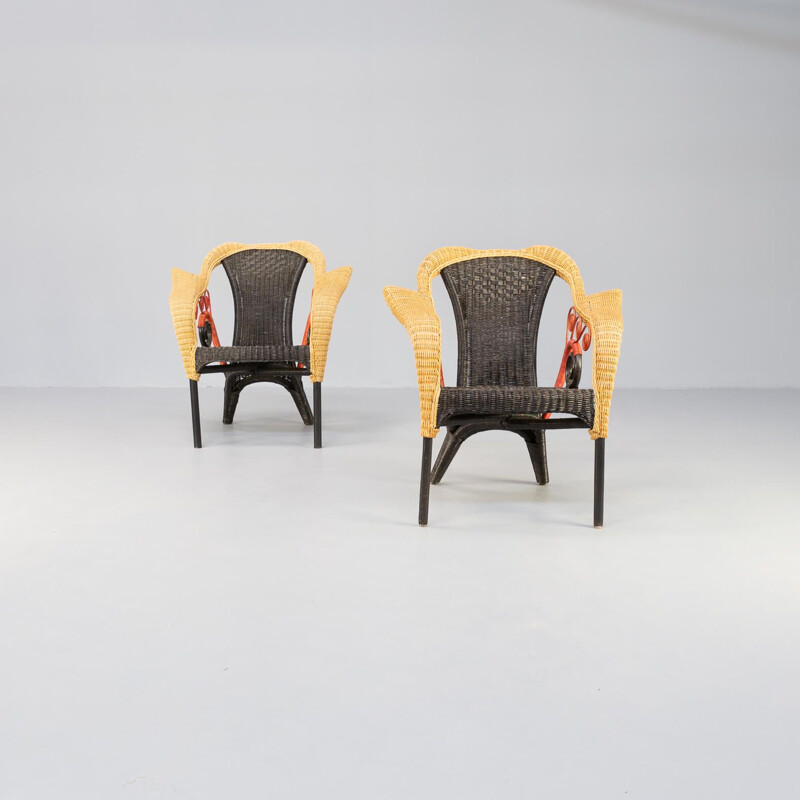 Pair of vintage "prorok" armchairs by Borek Sipek for Driade, 1980s