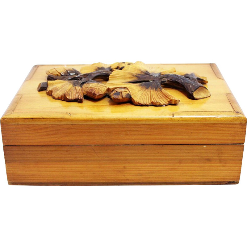 Vintage carved wood box
