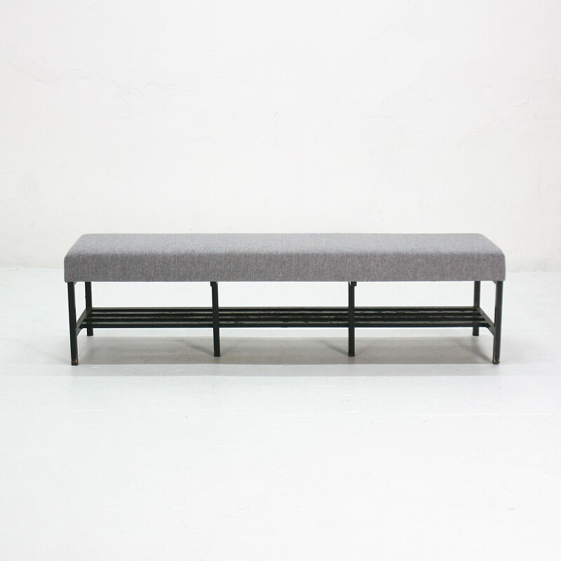 Shoes rack upholstered bench - 1960s