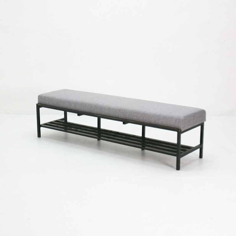 Shoes rack upholstered bench - 1960s