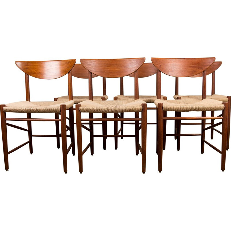 6 Stühle im Vintage-Stil "316" von Peter Hvidt und Orla Molgaard-Nielsen für Soborg Mobelfabrik, Dänemark