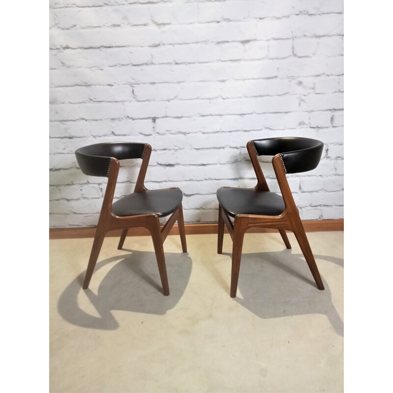 Pair of mid century Danish fire chairs by Kai Kristiansen