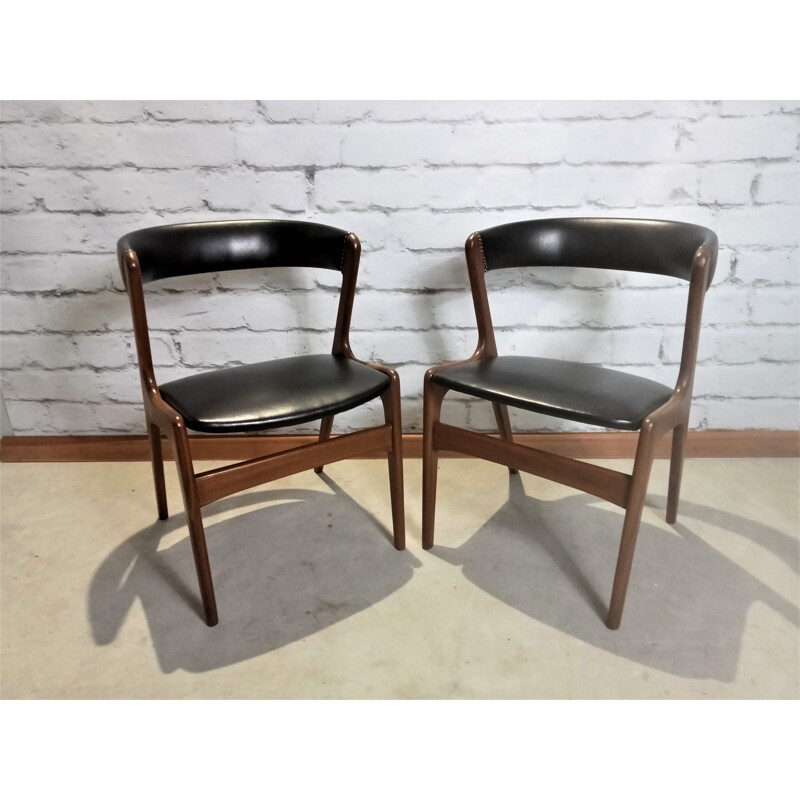 Pair of mid century Danish fire chairs by Kai Kristiansen