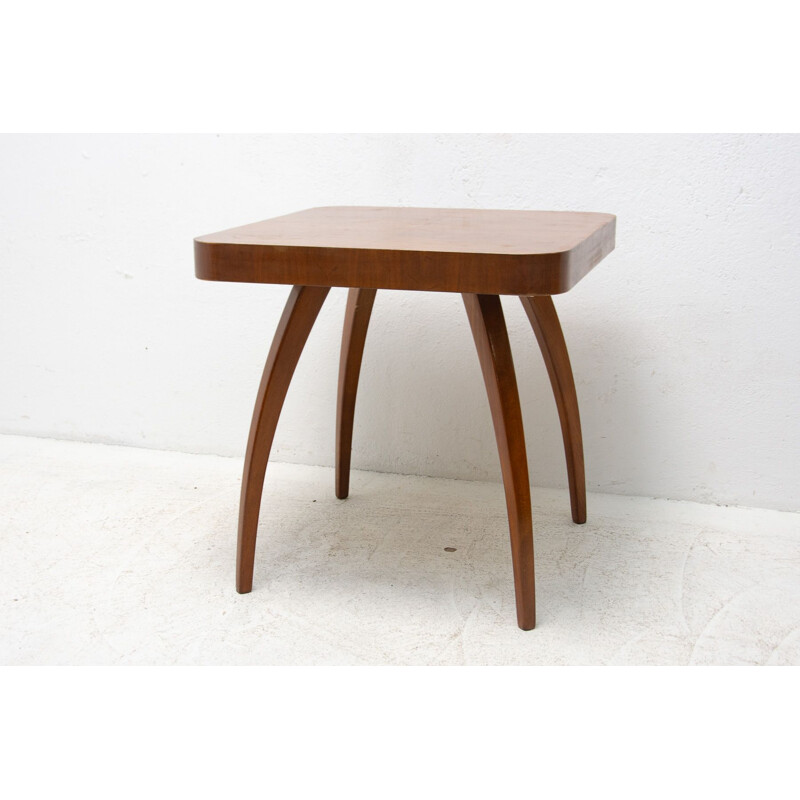 Vintage walnut Spider side table H-259 by Jindrich Halabala, Czechoslovakia 1950s