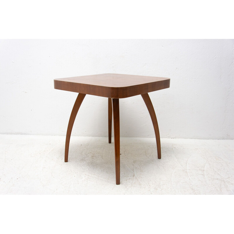 Vintage walnut Spider side table H-259 by Jindrich Halabala, Czechoslovakia 1950s