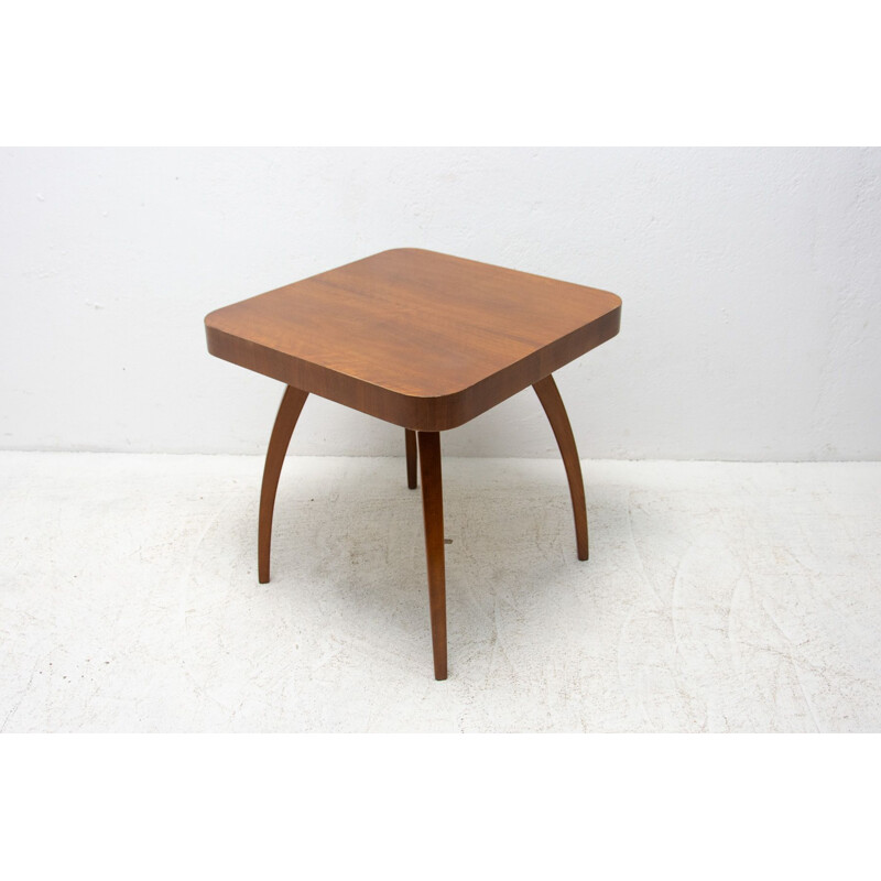 Vintage walnut Spider side table H-259 by Jindrich Halabala, Czechoslovakia 1950s