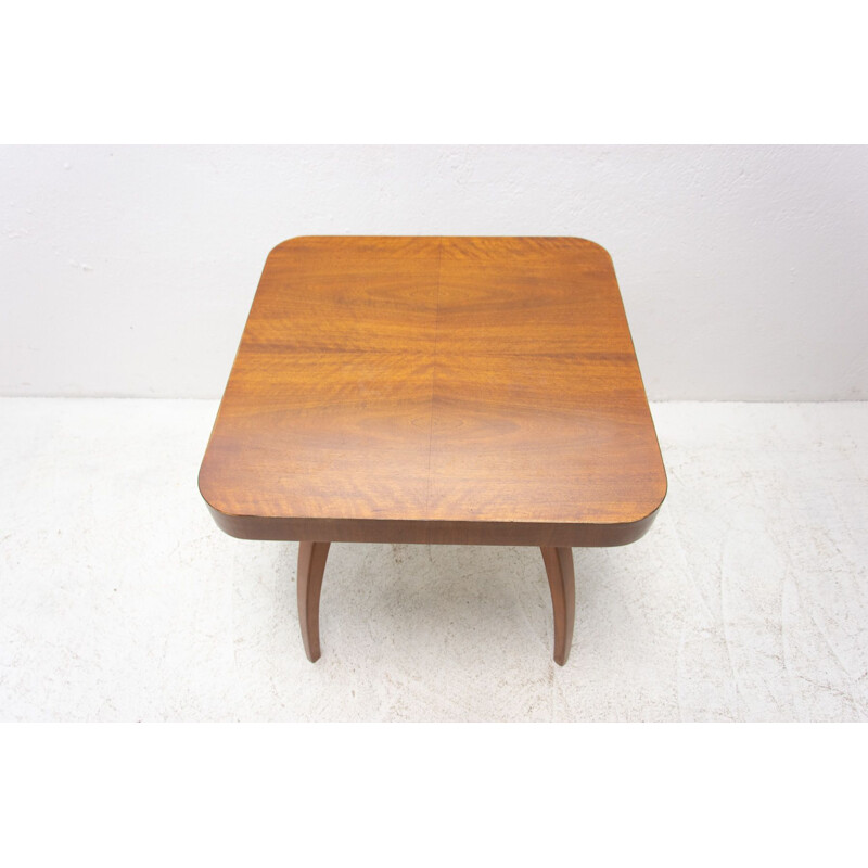 Vintage walnut Spider side table H-259 by Jindrich Halabala, Czechoslovakia 1950s