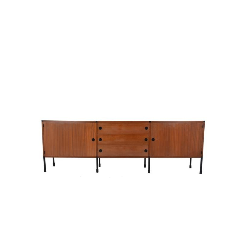 Large mid century sideboard in wood and metal, A.R.P. - 1960s