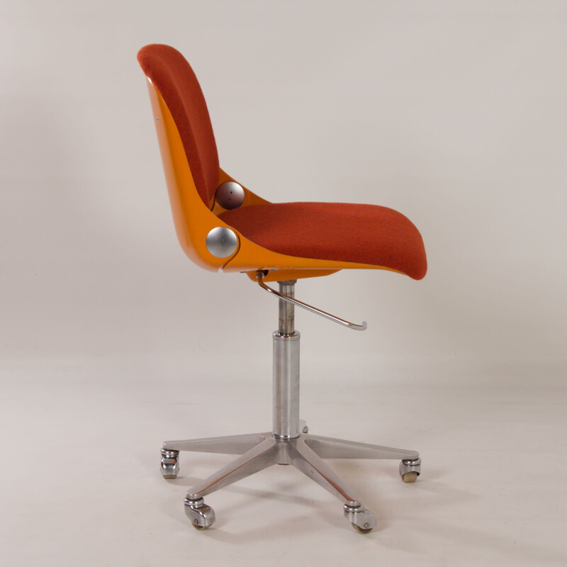 Fauteuil vintage orange de Wilhelm Ritz pour Wilkhahn, Allemagne 1970