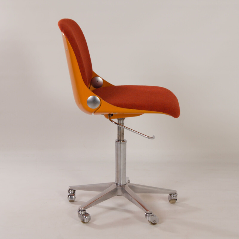 Vintage orange armchair by Wilhelm Ritz for Wilkhahn, Germany 1970s