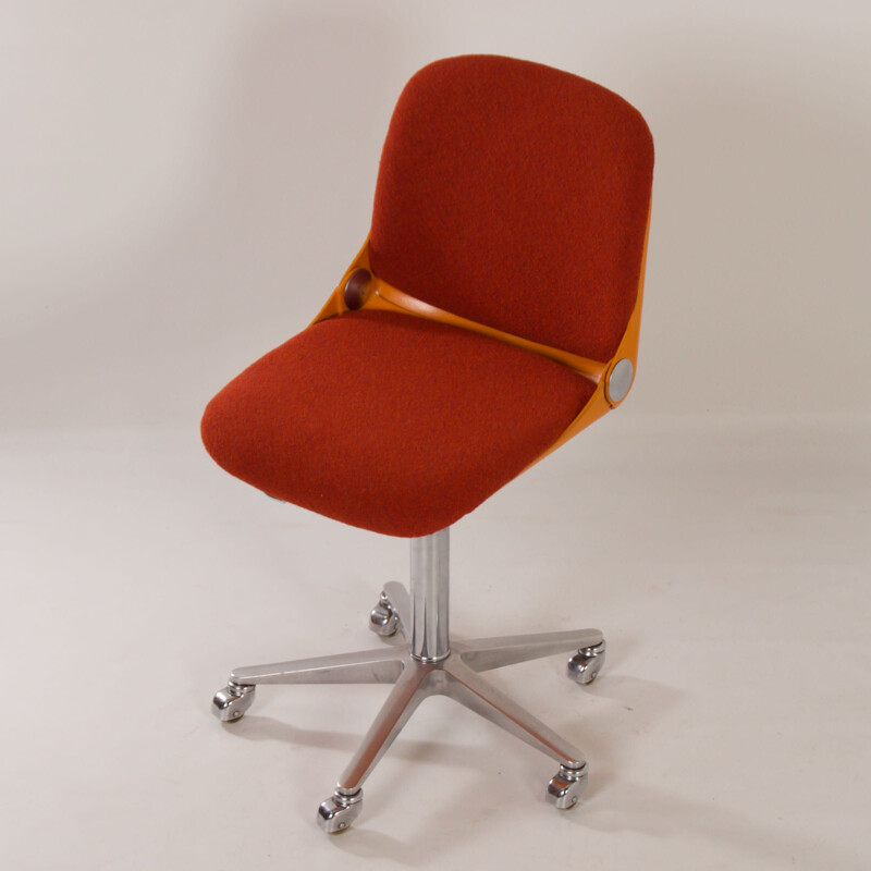 Fauteuil vintage orange de Wilhelm Ritz pour Wilkhahn, Allemagne 1970