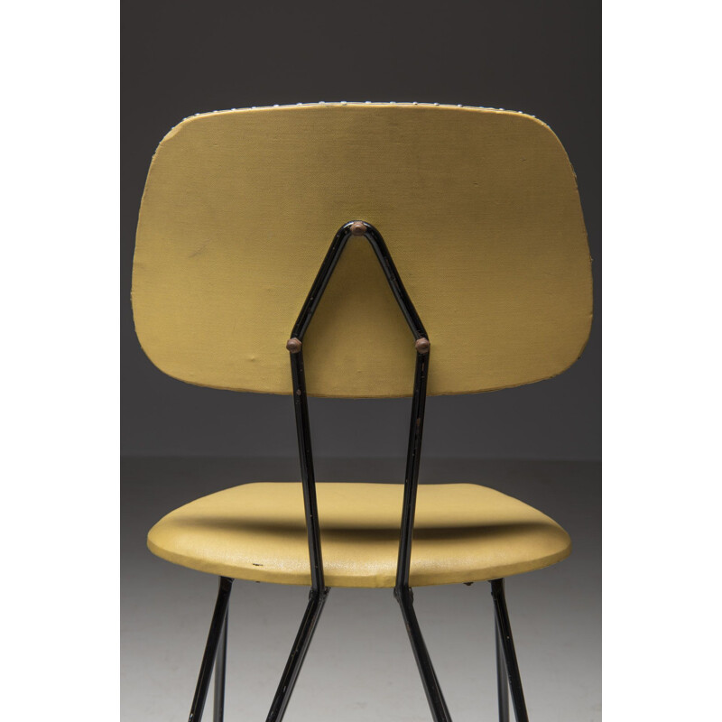 Pair of vintage chairs "SM01" in lacquered steel by Cees Braakman for PASTOE, Netherlands 1950