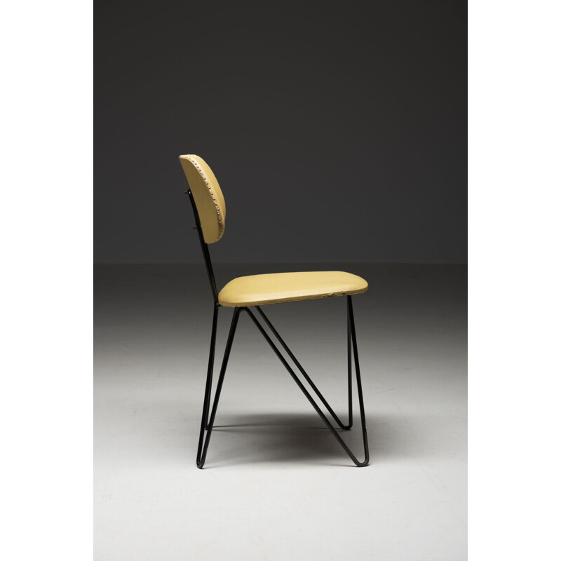 Pareja de sillas vintage "SM01" de acero lacado de Cees Braakman para PASTOE, Países Bajos 1950