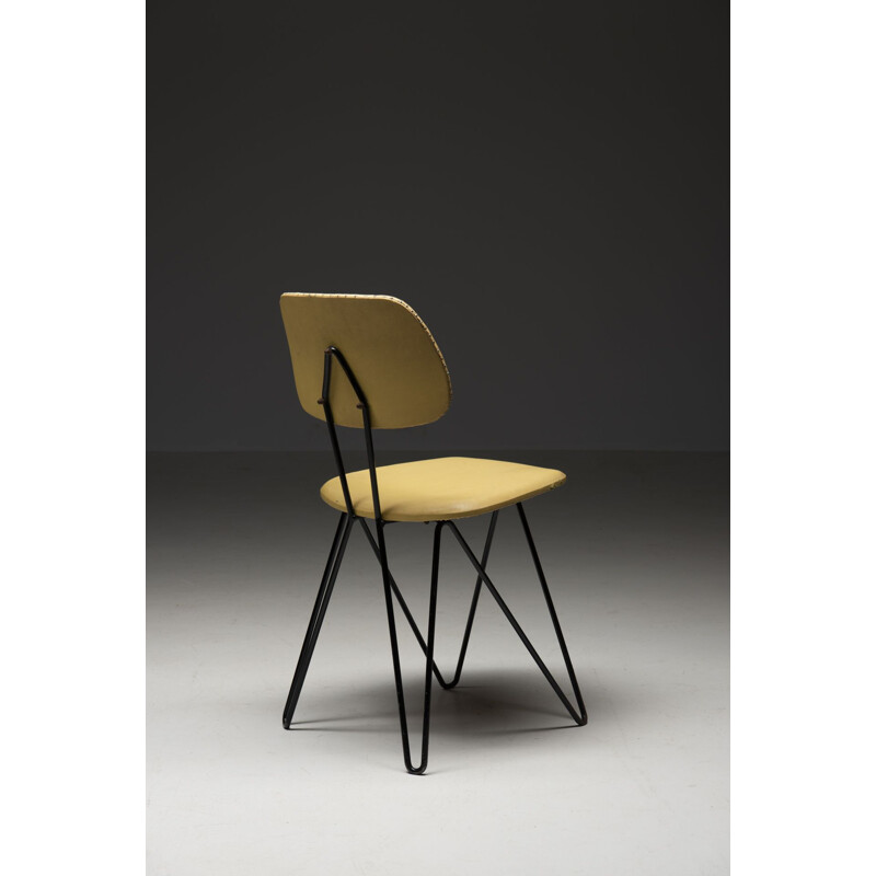 Paar vintage "SM01" stoelen in gelakt staal van Cees Braakman voor PASTOE, Nederland 1950