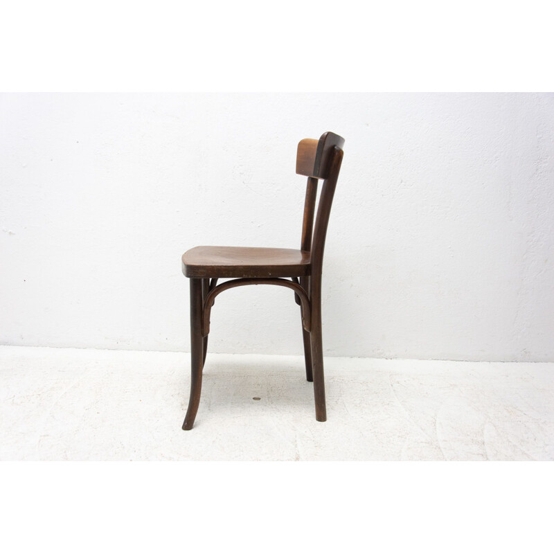 Vintage walnut bistro chair by Thonet, Czechoslovakia 1920