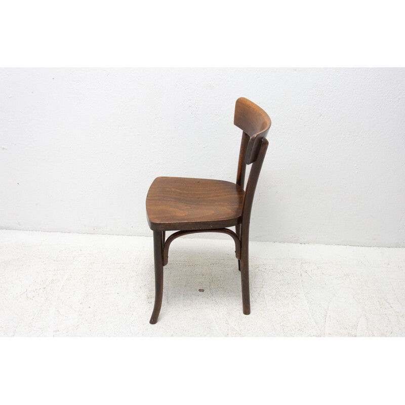 Vintage walnut bistro chair by Thonet, Czechoslovakia 1920