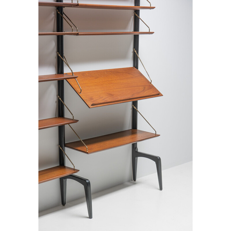 Vintage teak shelf by Louis Van Teeffelen for Webe, Netherlands 1960s