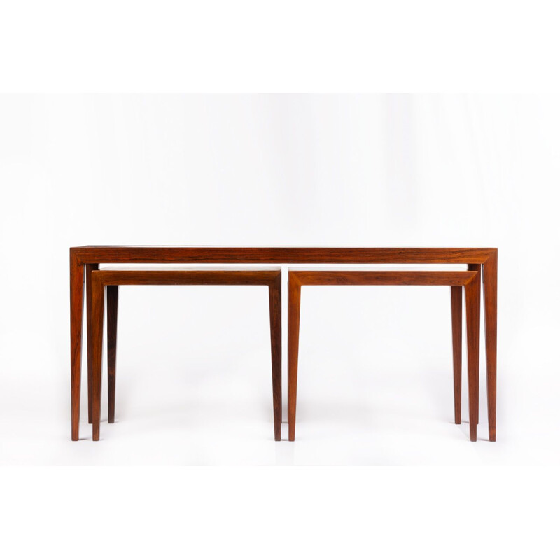 Ensemble de 3 tables vintage en palissandre par Severin Hansen pour Haslev, Danmark 1960