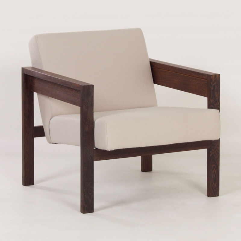 Vintage wenge armchair sz25sz80 by Hein Stolle for 'T Spectrum, 1950s