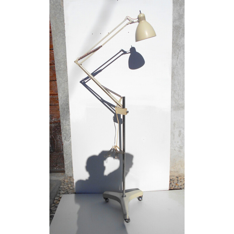 Luxo "Naska Loris" floor lamp in beige lacquered steel, Arne JACOBSEN - 1950s